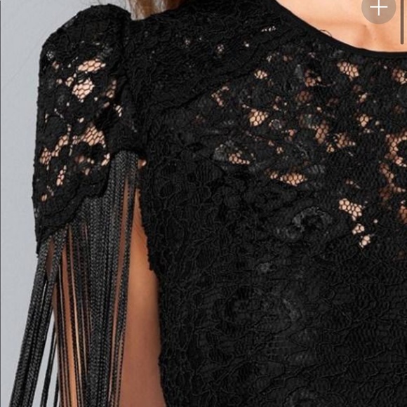 Black Lace Frill Dress - Picture 3 of 3